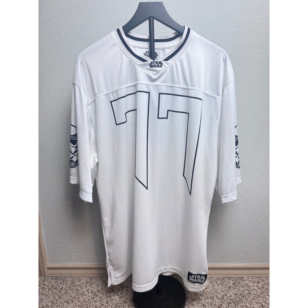 Star Wars Stormtrooper Football Jersey White Black Trooper 77 Mad Engine XL
